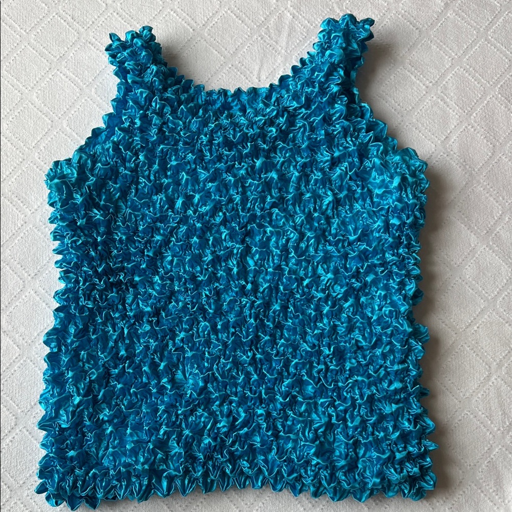 Vibrant Blue Textured Tank Top